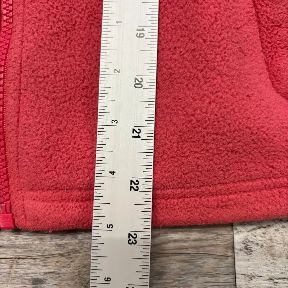 The North Face Maroon Coral Color Block Womens S Fleece Full Zip Collared Jacket